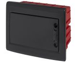 Корпус пластиковий на 12 модулів E.NEXT e.plbox.pro.w.12b.black вбудований чорний з непрозорою дверцятами IP40
