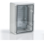 (PP3014) Пластиковый щит с монтажной панелью 300х400х220 IP65. влагозащищенный. прозрачная дверца. Plastim