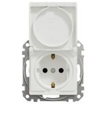 Розетка із з к зі шторками та з кришкою Schneider Electric Sedna Design білий