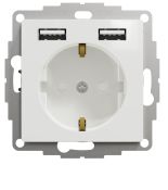 Розетка із заземленням 2 Schneider Electric USB тип А Sedna Design білий