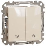 (SDD112114) Двухклавишный кнопочный выключатель для жалюзи Sedna Design. бежевый. Schenider Electric
