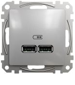 (SDD113401) Розетка USB тип A+А 2.1A Sedna Design. алюминий. Schenider Electric (SDD113401) Розетка USB тип A+А 2.1A Sedna Design. алюминий. Schenider Electric