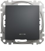 Одноклавішний вимикач з підсвічуванням Schneider Electric Sedna Design чорний