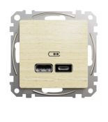 (SDD180404) Розетка USB тип A+C 3A(45Вт) Sedna Elements. береза. Schenider Electric (SDD180404) Розетка USB тип A+C 3A(45Вт) Sedna Elements. береза. Schenider Electric