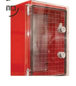 (MD9151) Шкаф ударопрочный красный ABS 250х350х150 МП с прозрачной дверцей. IP65. Adal Pano