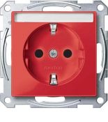 MTN2302-0306 (MTN2302-0306) Механизм розетки с заземлением и полем для надписи Merten Shuko. 2 полюса. 16А. рубиновый. Schneider Electric