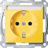 MTN2302-0307 (MTN2302-0307) Механизм розетки с заземлением и полем для надписи Merten Shuko. 2 полюса. 16А. желтый. Schneider Electric