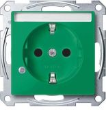 MTN2303-0304 (MTN2303-0304) Механизм розетки с индикацией и полем для надписи Merten Shuko. 2 полюса. 16А. зеленый. Schneider Electric