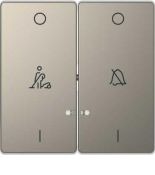 (MTN3429-6050) Клавиша двойная LED с символами "звонок" и "горничная" Merten D-Life. никель. Schneider Electric MTN3429-6050 (MTN3429-6050) Клавиша двойная LED с символами "звонок" и "горничная" Merten D-Life. никель. Schneider Electric