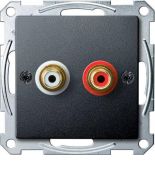 MTN4350-0414 (MTN4350-0414) Механизм аудио розетки Merten. антрацит. Schneider Electric