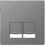 MTN4572-6036 (MTN4572-6036) Лицевая панель для 2-х модульной розетки с пылезащитными шторками Merten D-Life. нержавеющая сталь. Schneider Electric