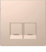 MTN4572-6051 (MTN4572-6051) Лицевая панель для 2-х модульной розетки с пылезащитными шторками Merten D-Life. шампань. Schneider Electric