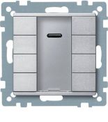 MTN627960 (MTN627960) 4-кнопочный выключатель KNX plus с ик-приемником Merten System M. алюминий. Schneider Electric