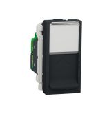 (NU341530) Механизм компьютерной розетки одиночная RJ45. кат.6 STP. 2 модуля. UNICA NEW алюминий. Schneider Electric