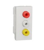 Розетка 3 Schneider Electric RCA 1 модуль UNICA NEW білий