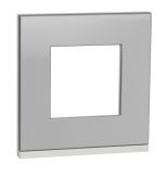 (NU600480) Рамка 2-постовая. горизонтальная. Unica Pure алюминий матовый. Schneider Electric (NU600480) Рамка 2-постовая. горизонтальная. Unica Pure алюминий матовый. Schneider Electric