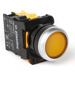 (PB0-AW35M5) Кнопка управления. с подсветкой 220V. 1NO. желтый. Plastim