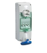 Розетка настінна з блокуючим перемикачем та запобіжником Schneider Electric Mureva PKB63R523 63A 2P E