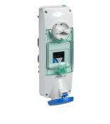 Розетка настінна з блокуючим перемикачем та DIN кріпленням Schneider Electric Mureva PKB63U523 63A 2P E