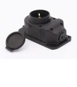 Розетка каучукова RSB чорна 2Р РE IP44 TAKEL 503360