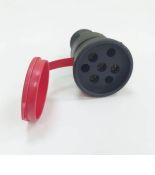 Розетка каучукова із захисною кришкою TAKEL 503364 25A 3P E IP44 380В Розетка каучукова із захисною кришкою TAKEL 503364 25A 3P E