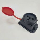 Розетка каучукова стаціонарна TAKEL 503365 25A 3P E IP44 380В Розетка каучукова стаціонарна TAKEL 503365 25A 3P E