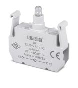 (B7) Блок-контакт подсветки с синим светодиодом 12-30В AC/DC для серии B. EMAS (B7) Блок-контакт подсветки с синим светодиодом 12-30В AC/DC для серии B. EMAS