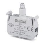 (CB5) Блок-контакт подсветки с белым светодиодом 12-30 В AC/DC. EMAS (CB5) Блок-контакт подсветки с белым светодиодом 12-30 В AC/DC. EMAS