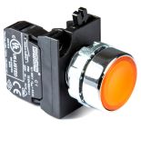 Кнопка натискна кругла 1НО жовта метал EMAS IP65 CM100DS серії CМ Кнопка натискна кругла 1НО жовта метал EMAS IP65 серії CМ