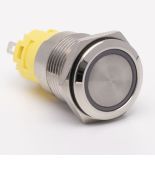 Кнопка металева КНМ TAKEL UL 16 FJ E 220V 1NO1NC плоска 5A блакитний