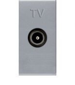 Розетка TV (телевизионная) одиночная. гнездовой разъем (F-коннектор). 1 модуль Zenit серебряный N2150 PL Розетка TV (телевизионная) одиночная. гнездовой разъем (F-коннектор). 1 модуль Zenit серебряный