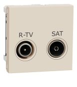 (NU341544) Механизм компьютерной розетки RJ45 одиночная. кат.6 UTP. 2 модуля. UNICA NEW слоновая кость. Schneider Electric