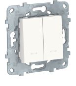 (NU521118N) Механизм 2-х клавишного выключателя. 10А. UNICA NEW белый. Schneider Electric