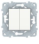 (NU521318) Механизм 2-х клавишного выключателя. 10А 2 модуля. UNICA NEW белая. Schneider Electric