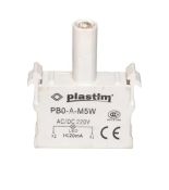 (PB0-AM5W) Сигнальная LED лампочка. 220 В для щитовых кнопок и выключателей белый. Plastim