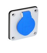 Розетка врізна фланцева з заземленням 2P E 16А захист IP54 c ущільнювальної гумкою та кришкою сіро синього кольору TP Electric 3101 309 0900 75х75 Розетка врізна фланцева з заземленням 2P E 16А захист IP54 c ущільнювальної гумкою та кришкою сіро синього кольору TP Electric 3101 309 0900 75х75