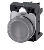 (3SU1106-6AA70-1AA0) Световой индикатор с гладким светофильтром. со встроенным светодиодом серия 3SU. AC 230V. прозрачный. пластик. SIEMENS