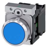 (3SU1150-0AB50-1BA0) Нажимной выключатель с утапливаемой кнопкой серия 3SU. 1NO. синий. SIEMENS