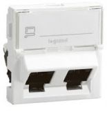 (76506) Розетка информационная 2хRJ45 FTP45° кат.6 LCS²(2модуля). серия MOSAIC. белый. Legrand 76506 (76506) Розетка информационная 2хRJ45 FTP45° кат.6 LCS²(2модуля). серия MOSAIC. белый. Legrand