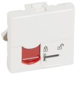 (76598) Розетка информационная (с ключом) RJ45 FTP кат.5E LCS²(2 модуля). серия MOSAIC. белый с красной шторкой. Legrand 76598 (76598) Розетка информационная (с ключом) RJ45 FTP кат.5E LCS²(2 модуля). серия MOSAIC. белый с красной шторкой. Legrand