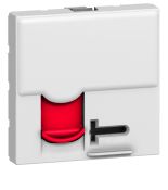 (76599) Розетка информационная (с ключом) RJ45 STP кат.6А 10Gbit/s (2 модуля). серия MOSAIC. белый с красной шторкой. Legrand 76599 (76599) Розетка информационная (с ключом) RJ45 STP кат.6А 10Gbit/s (2 модуля). серия MOSAIC. белый с красной шторкой. Legrand