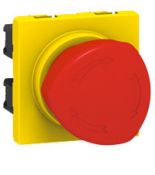 76602 (76602) Кнопка аварийного отключения вращающаяся (1/4 оборота) 3AX250 В ~. 1НВ+1НЗ контакты (2 модуля). серия MOSAIC. красный/желтый. Legrand