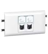 78673 (78673) Розетка информационная 2XRJ45 Кат.5е FTP (с рамкой и суппортом) для DLP с крышкой 65мм. 9 контактов (2модуля). серия MOSAIC. белый. Legrand
