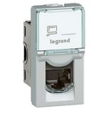 (79471) Розетка компьютерная RJ45 UTP к6a 1модуль. серия MOSAIC. алюминий. Legrand 79471 (79471) Розетка компьютерная RJ45 UTP к6a 1модуль. серия MOSAIC. алюминий. Legrand