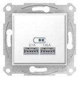 SDN2710221 (SDN2710221) Розетка USB 2.1 А серии Sedna белый. Schneider Electric