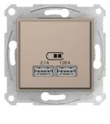 SDN2710223 (SDN2710223) Розетка USB 2.1 А серии Sedna слоновая кость. Schneider Electric