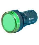 (ECX 2052-220L) Кнопка моноблок с LED лампой. зеленый. 220В. Comepi