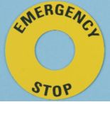 (ECX1651) Круглый шильдик Ø 60 «EMERGENCY» желтый фон. Comepi