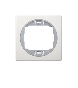 (E6801.0S) Рамка 1-местная горизонтальная 80*80. бело-серебристый. Aling Conel