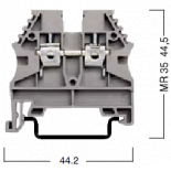 (304130) Клемма для проводов винтовая на DIN-рейку 4 мм2 серая. Klemsan